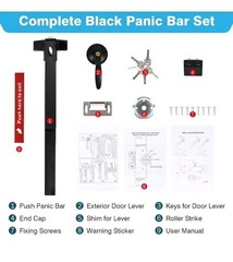 IRONWALLS Door Push Bar Panic Exit Device with Lever, For 27.5”-41” Doors
