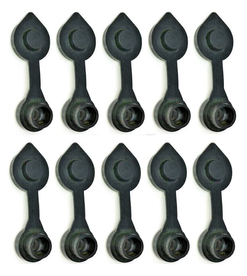 Set of 10 Black Easy Install Gas Can Air Vents for Plastic Containers Free Ship!