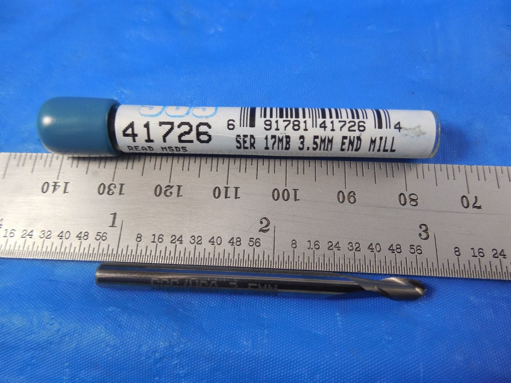 SGS 41726 3.5 mm DIA 7 mm LOC 4 mm SHANK 50 mm OAL 2 FLUTE CARBIDE END MILL TOOL