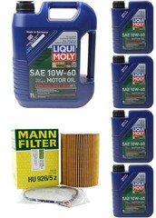 Oil Change Kit w/MANN HU926/5z Oil Filter + LIQUIMOLY 10W-60 Compatible w/BMW O