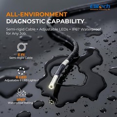 Elitech ELS-240 Two-Way 210° Inspection Borescope 6.2mm Endoscope Camera 3.3ft