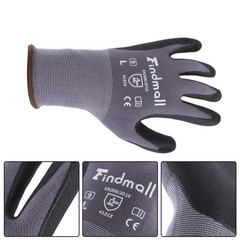 Safety Work Gloves MicroFoam Nitrile Coated Foam Gloves L-Size/6 Pairs