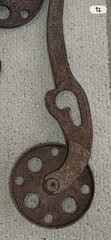 Vtg. Cast Iron Railway Cart Wheel / Caster Nice Industrial Salvage Wheels Spin