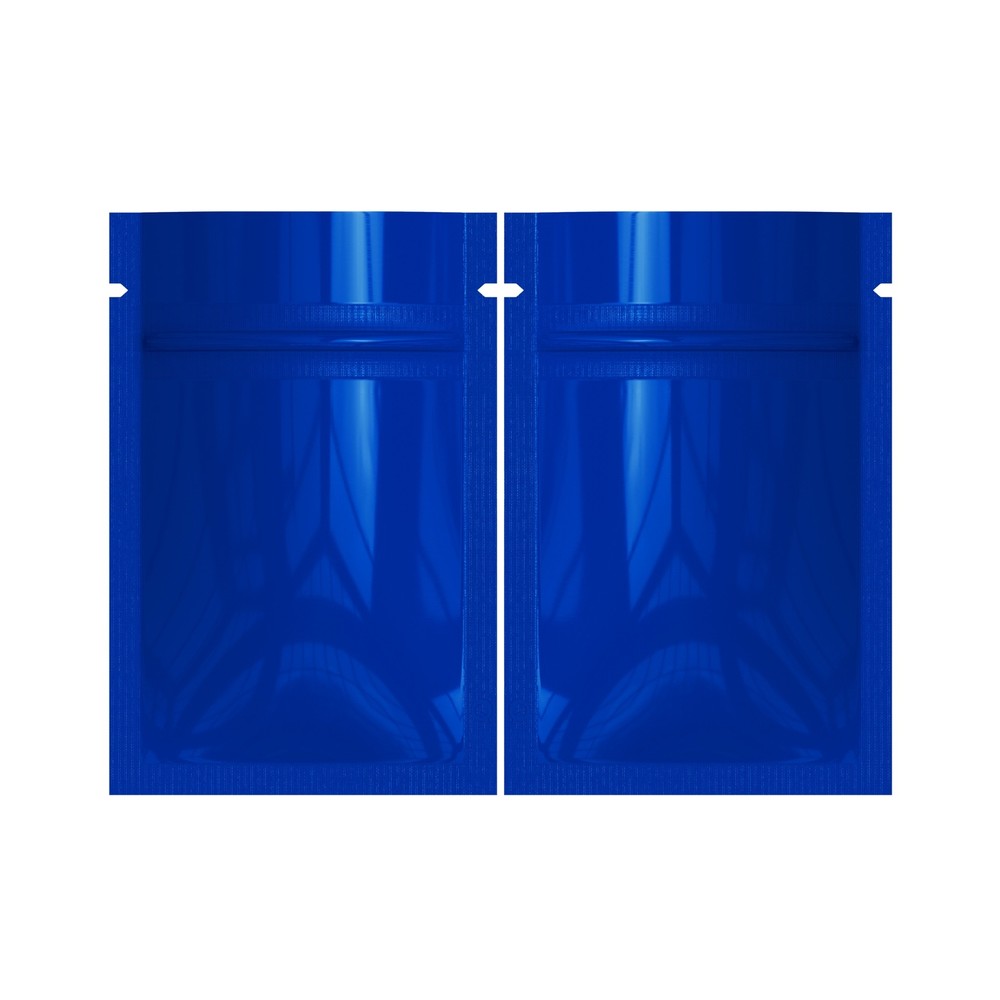 100/200/500 Glossy Blue Mylar Foil Smell Proof Resealable Zip Seal Lock Bags