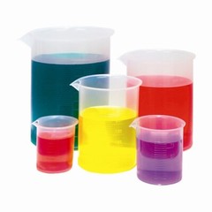 Plastic Beaker Set of 5 – 50, 100, 250, 500, 1000ml, Karter Scientific (Case 12)