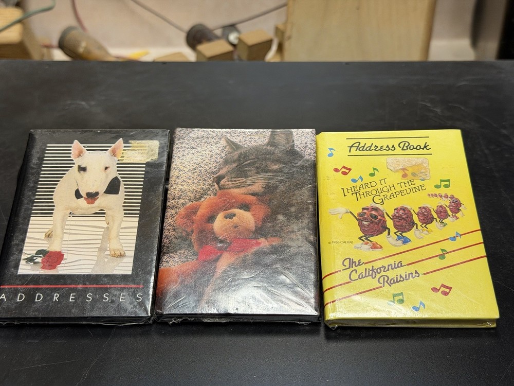 Mini Address Books-Lot Of 3-Autumn Rose By Webway 1980’s-NOS-California Raisins