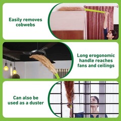 Scotch-Brite Combo No-Dust Broom Long Handle Easy Floor Cleaning Multi-Use 1