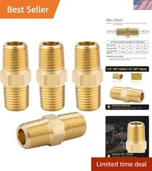 Heavy-Duty 1/4 NPT Brass Hex Nipples – Durable Fittings for Home and Industry