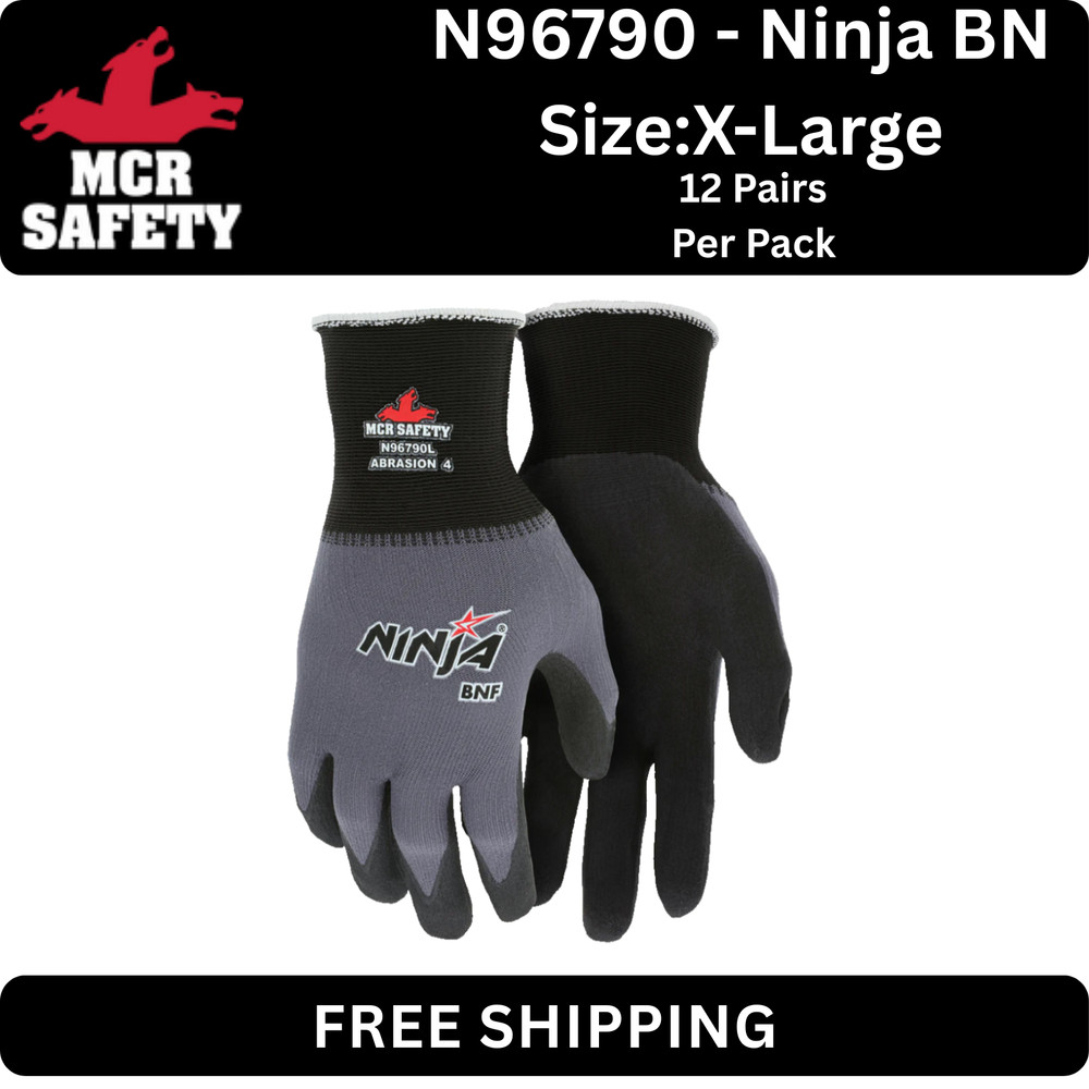 MCR SAFETY N96790XL Coated Gloves,Nylon,XL,12PR 15GAUGE