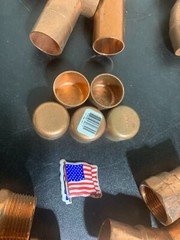 55 – NIBCO LEE EPC MUELLER 1″ COPPER FITTINGS SWEAT SOLDER. MADE IN USA