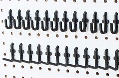 Plastic Black J & L Style Pegboard Hooks Kit – 200 Pack PEGBOARD NOT INCLUDED