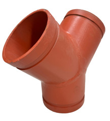 WYE – 4″ IPS Grooved End True Wye Pipe Fitting (Fits 4.50 O.D. Pipe Size)