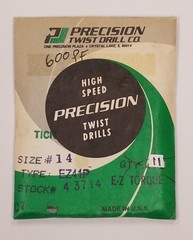 PRECISION TWIST HSS #14 EZ41P TiCN Parabolic 600PFDrill USA 43714 #1B-B0859(SET3