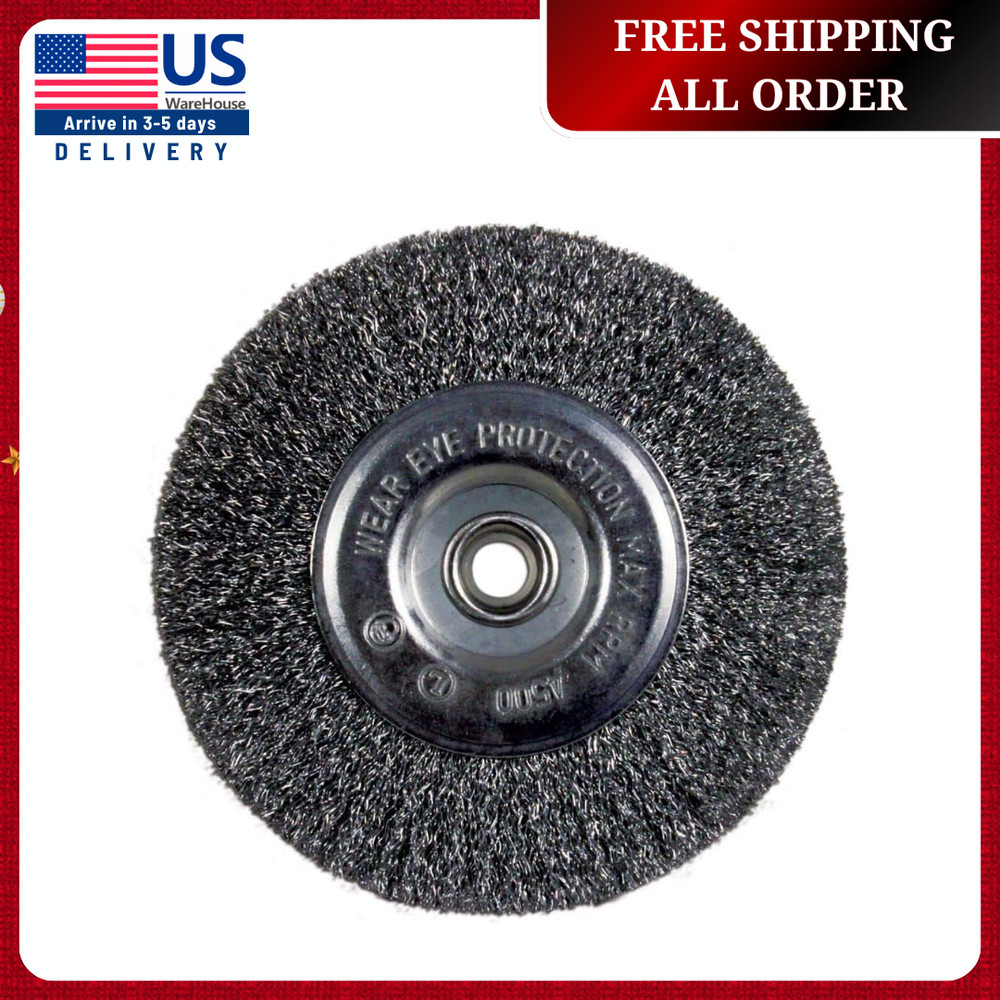 6-Inch Coarse Wire Wheel Brush for Bench Grinder – Heavy-Duty Steel Bristles
