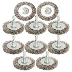 Hiqalty 10pcs 2″ Stainless Steel Wire Wheel Brushes Kit for Drill with 1/4-In…