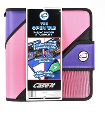 CASE-IT THE OPEN TAB 3-Ring Binder Notebook 2” Multi Pocket File Pouch Expand