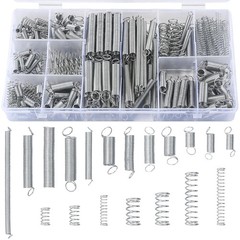 210 Pcs Spring Assortment Kit Compression & Extension Springs Zinc Plated Steel