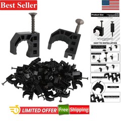 Half Clamp J-Hook Pipe Support Set 50 Pack 1/2 Inch Black