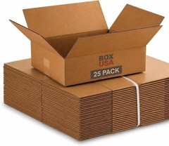Shipping Boxes Medium 12″L x 9″W x 4″H 25-Pack – Corrugated Cardboard Box for…