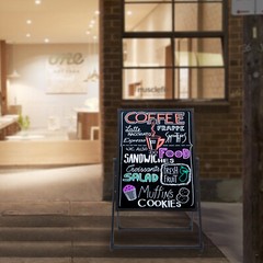 LED Message Board Sign Illuminated Neon Erasable Menu Board Adjustable Height
