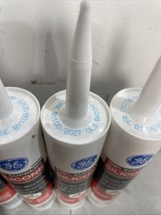 GE Supreme Silicone Caulk for Kitchen Bathroom, White, 10 fl oz Cartridge, 8PK
