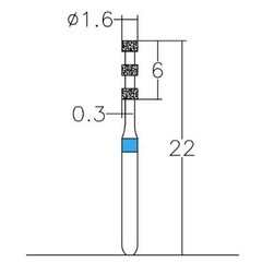 Depth Marking 1.6 mm Dia Medium Grit Diamond Bur 5/Pack [1668-552.16M1]