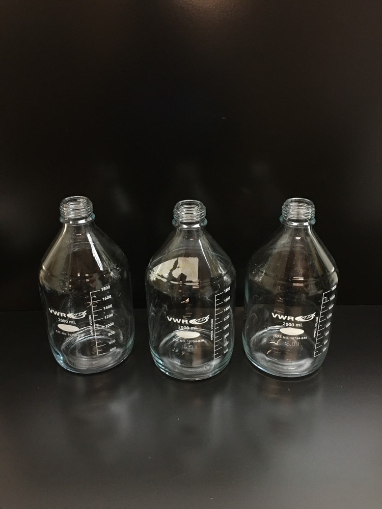 VWR Cat No 10754-836 Storage Bottles 2000mL Lot 3 PCS