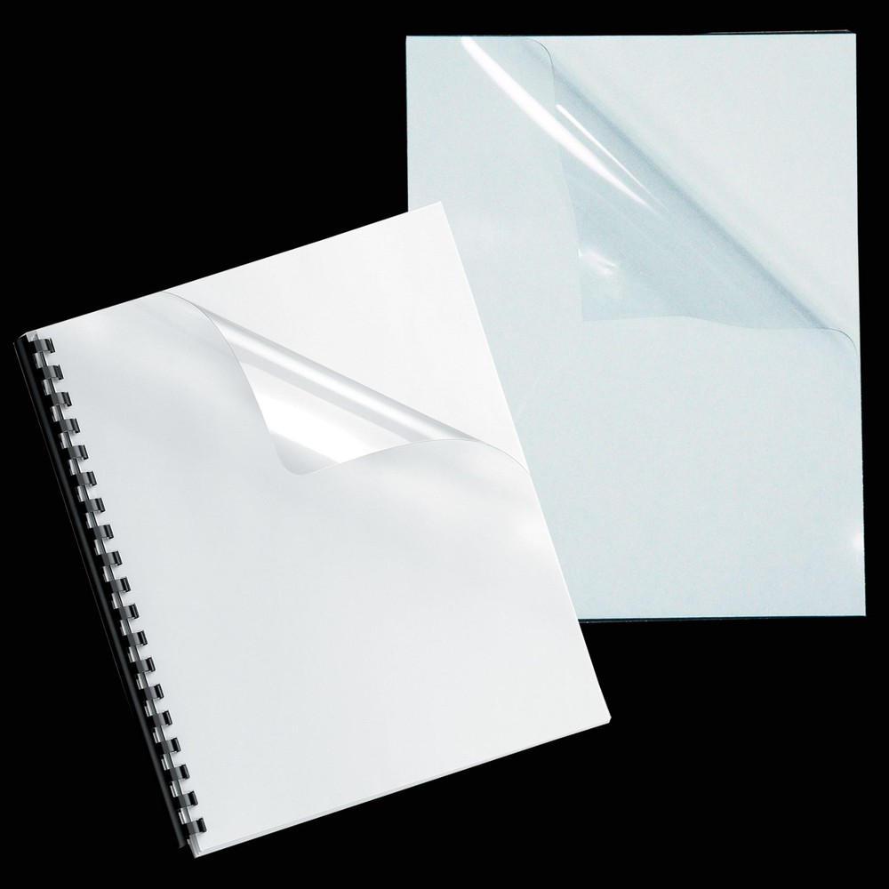 7 Mil Crystal Clear Binding Covers, 8.5 x 11″, Pack of 100