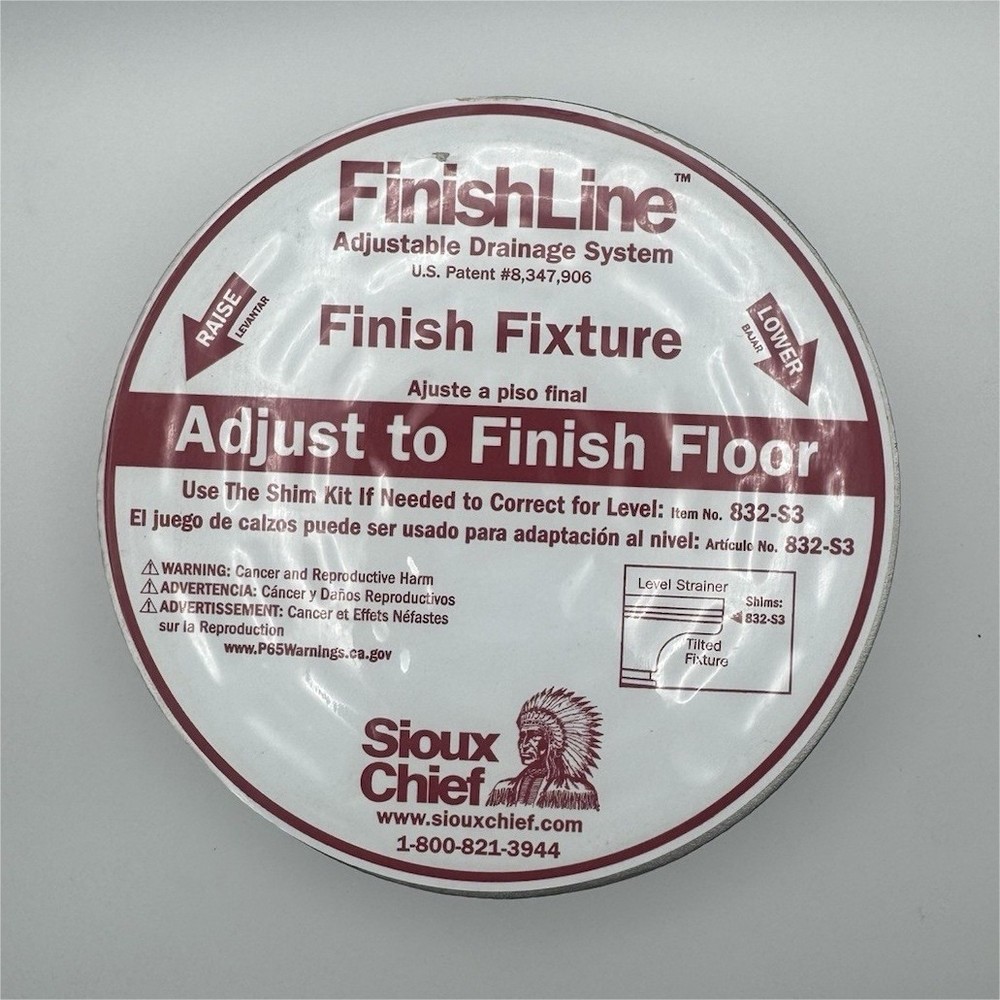 Sioux Chief FinishLine Adjustable Plastic Floor Drain Finish Fixture 832-S3