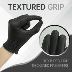 4Mil Black Nitrile Exam Disposable Gloves Latex&Powder-Free, 1000pcs of case