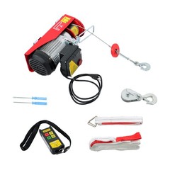 Electric Hoist 880lbs Crane Winch with Wireless Remote Control 850W 110V