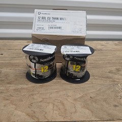 2 Pack 50 ft. Southwire 12-Gauge White Solid CU THHN Wire (100ft total)