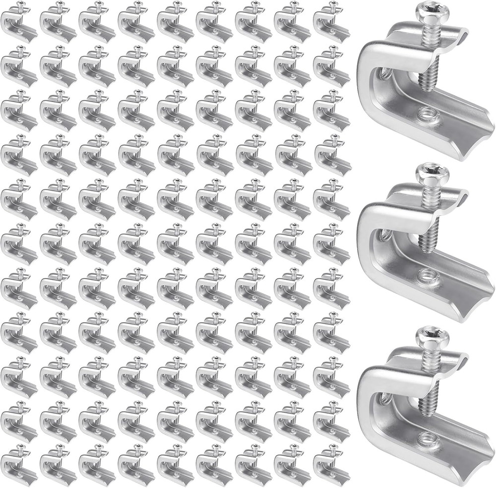100 Pcs Beam Clamp, 1/4″ X 20 Beam Clamps Steel Small C Clamps with Screws for T