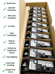 LOT OF 10 SIEMENS Q120DFN 20A DUAL AFCI/GFCI PLUG ON NEUTRAL BREAKER BRAND NEW