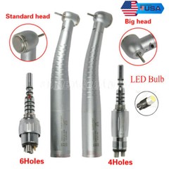 Dental Fiber Optic LED High Speed Turbine Handpiece 4/6Hole Coupling Fit KAVO
