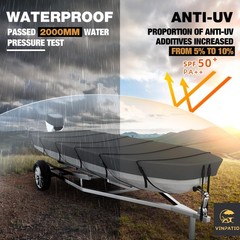 Jon Boat Cover 10-12ft,1200D 5-Layer Waterproof Oxford Fabric,Heavy Duty UV P…