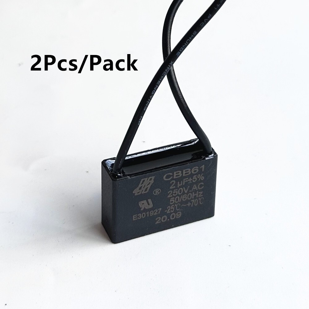 2PCS CBB61 250V FAN MOTOR START Capacitor 2 wires 2-45 μF MFD US STOCK