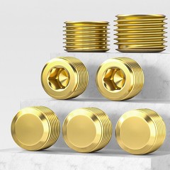 Brass Pipe Plug Male Thread Hexagon Internal Head Socket Fitting Brass Cap Bung