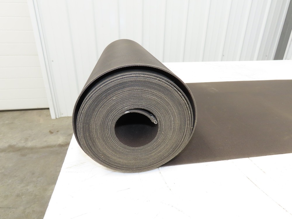 16″W x 21′ 10″ Soft Top Polyester Nylon Conveyor Belt Tan 1/8″Thick Laced