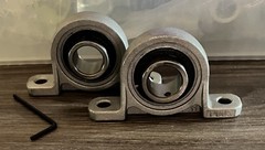 2pcs Total -P003 17mm Mounted Pillow Block Bearing Solid Base Cast Housing Gray.