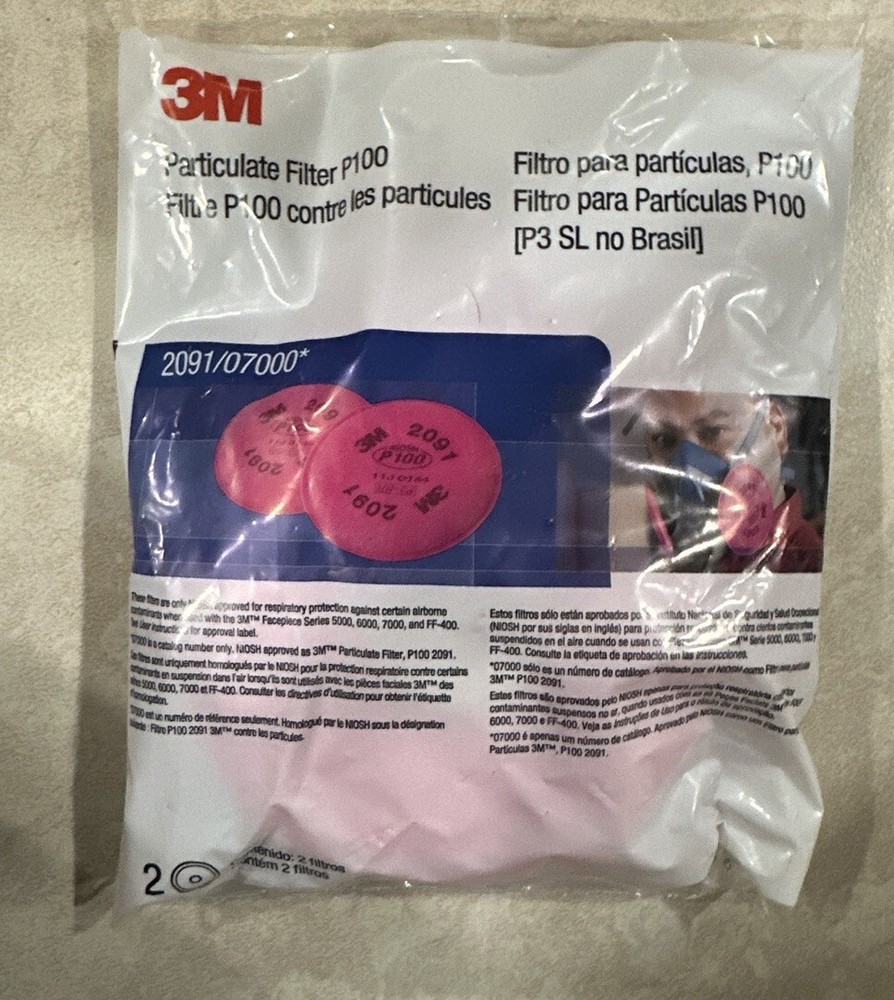 3M 2091 Filter Set (1 pair) – Exp 04/2025 For 3M 6000, 6500, 7000 NEW SEALED
