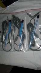 2PCS Bayonet Bipolar Forceps Set w/ 2 Cables US 2 Pin Non-Stick 22.5cm 0.5-2.0mm
