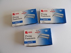 ACCO 70012 1″ Capacity Premium Prong Fasteners – 3 Boxes of 50 sets.