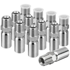 12 PCS 1/2″ NPTF Hydraulic Hose Fittings: 3/8″ I.D. Hose x 1/2″ NPTF Male Steel