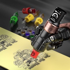 Poseidon Tattoo Gun Kit Wireless Machine 7 Strokes Length with 2pcs…