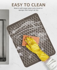 Bligli Mesh Sink Mat, 15.7 x 11.8inch Prtector 15.7″ x 11.8″, Clear Gray