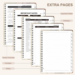 2026 Planner, Weekly and Monthly Calendar Planner Agenda, Jan 2026 Dec 2026,…