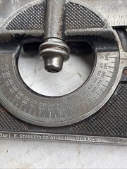 L.S. Starrett Co.No.12 Combination Square with Protractor W/Standard&Metric Rule