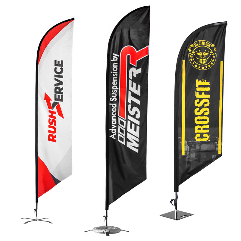 12′ Full Color Custom Tall Swooper Advertising Flag Feather Banner Digital Print