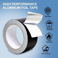 Black Aluminum Foil Tape 2 in x 65 Feet 3.94 Mil Hot & Cold Shield Resistant …